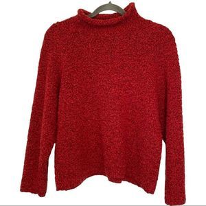 Vintage Sears fuzzy orange high neck long sleeve sweater size 10 (8-10) EUC